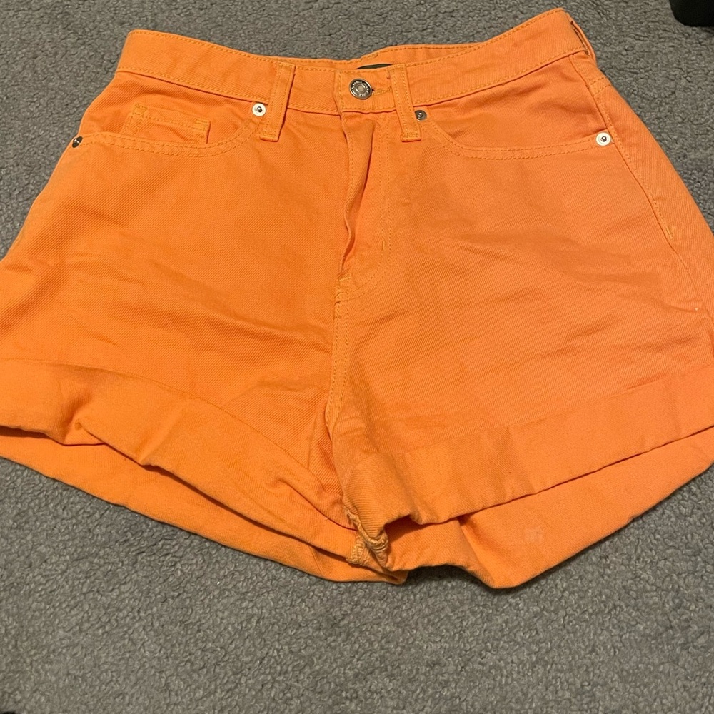 wild fable size 0 orange jean high waist mom shorts